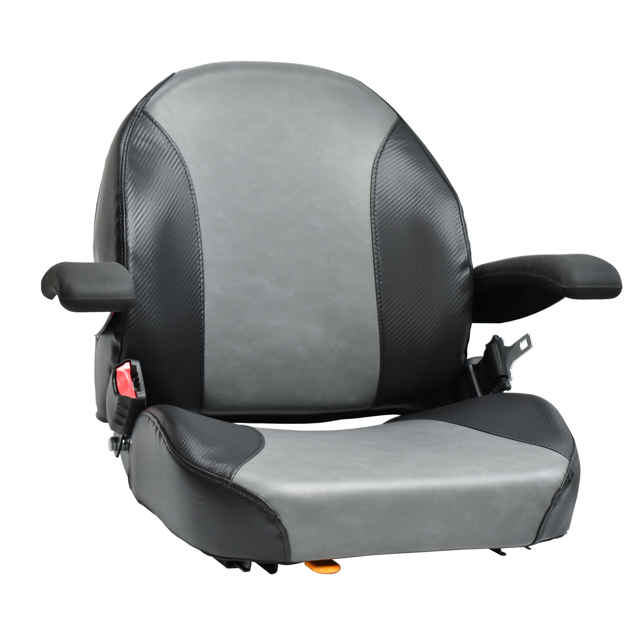 NEC1110 seat picture. Gray and Black seat with no suspension