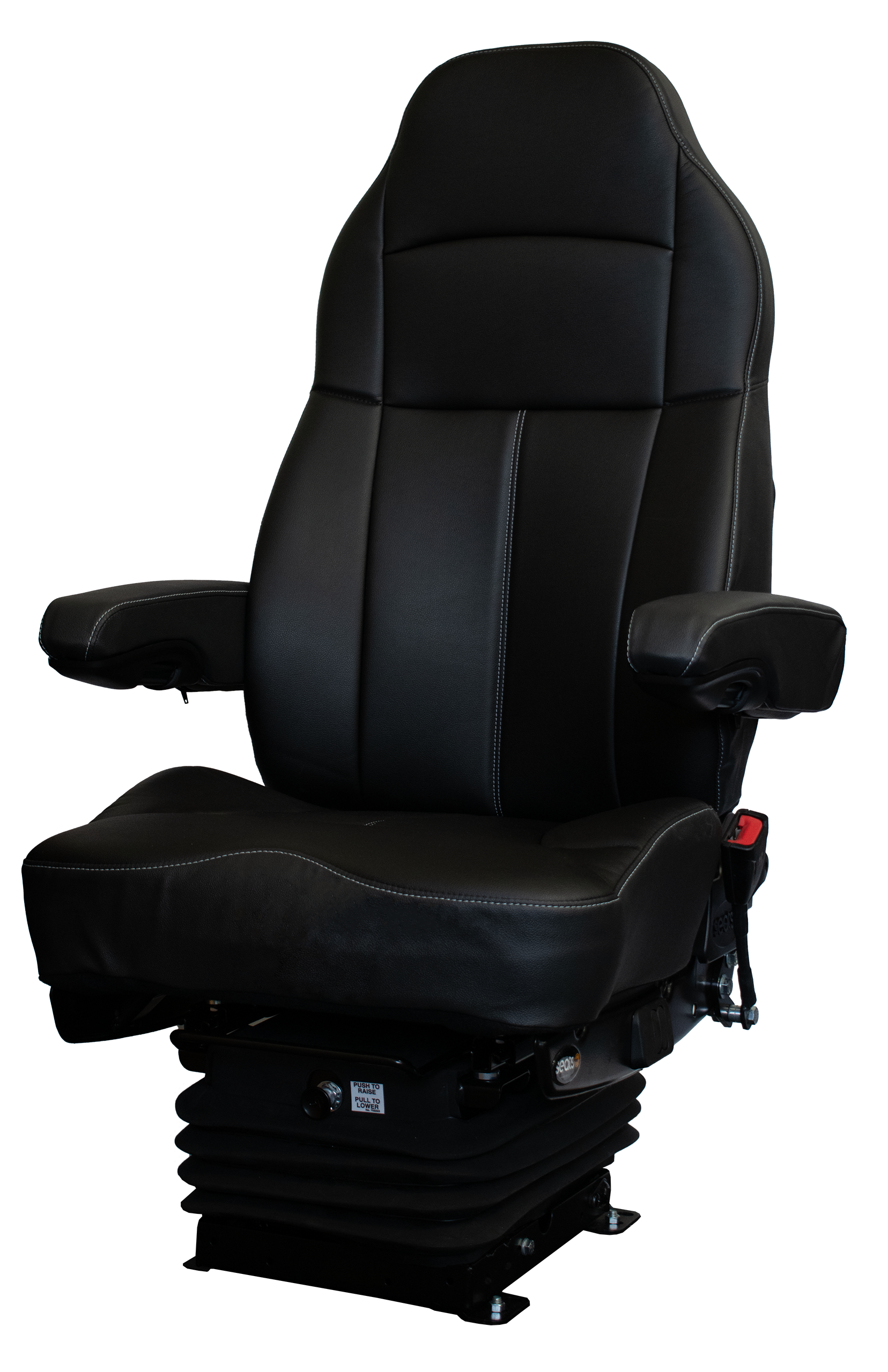 Comfort Series seat. Air suspension with high back vinyl  seat with armrests